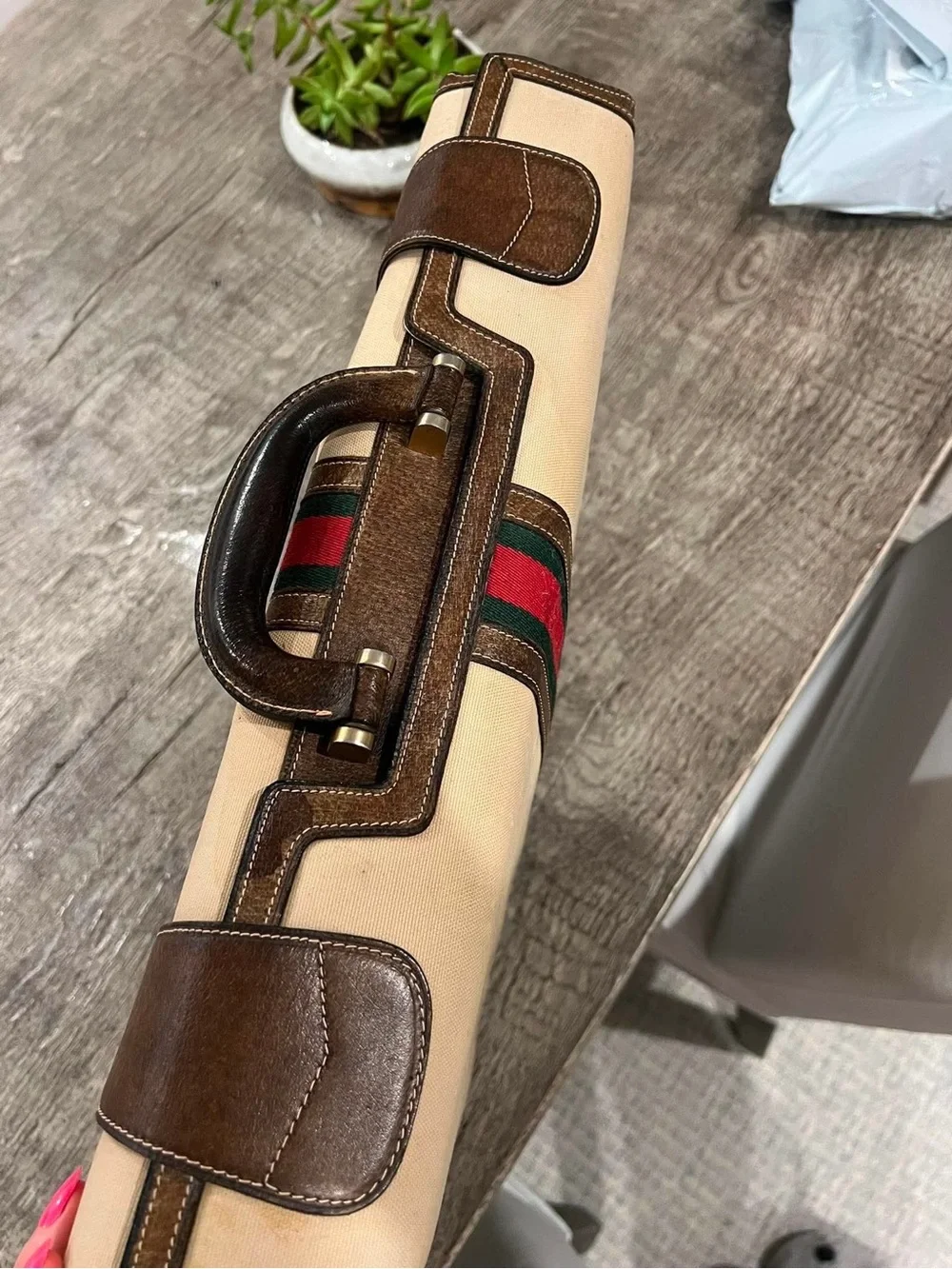 Vintage Gucci Briefcase Canvas Bag